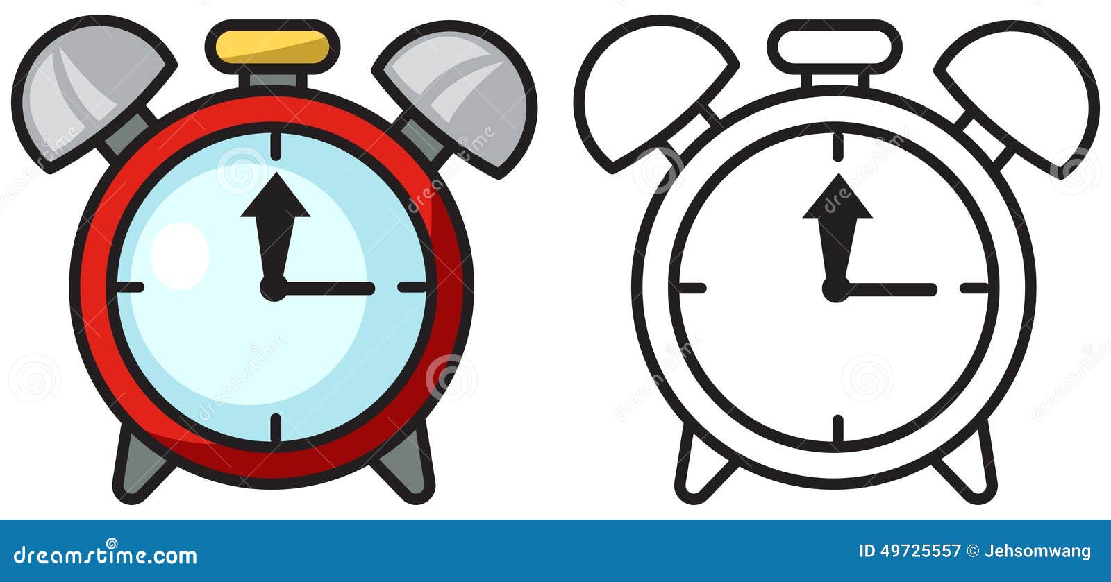 Orologio variopinto ed in bianco e nero per il libro da colorare