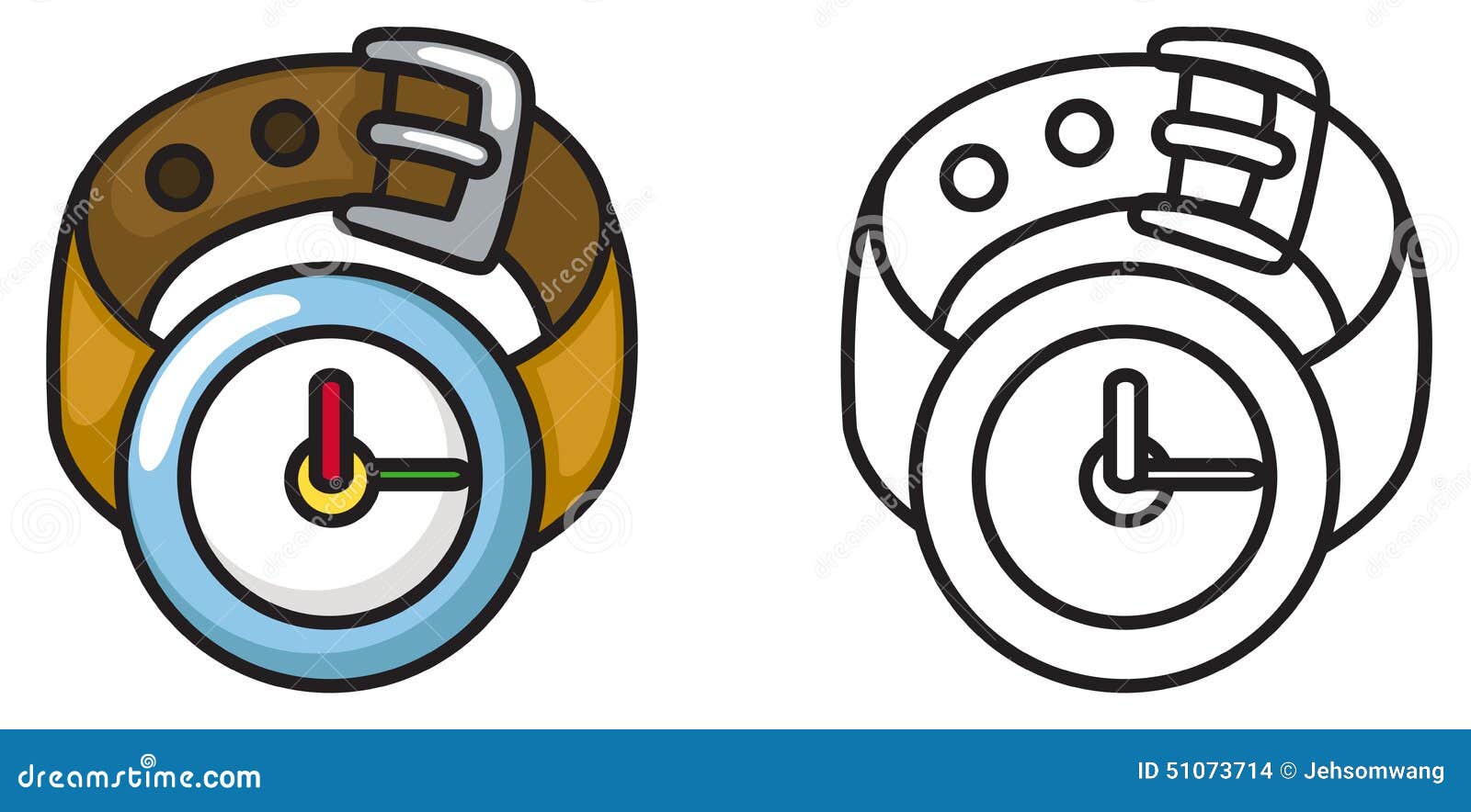 Orologio variopinto ed in bianco e nero per il libro da colorare