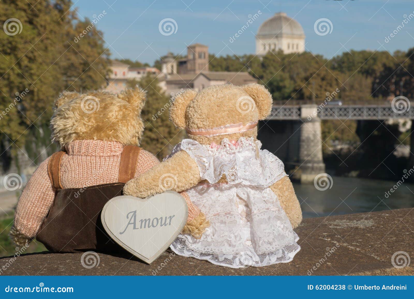 Orsacchiotto che ama sul fiume a Roma