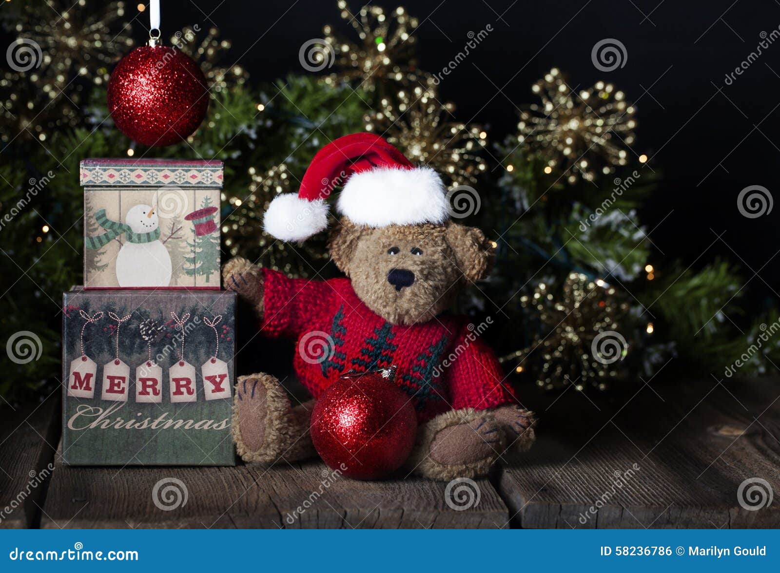 Buon Natale Orso.Orso Di Orsacchiotto Di Buon Natale Fotografia Stock Immagine Di Gould Marilyn 58236786