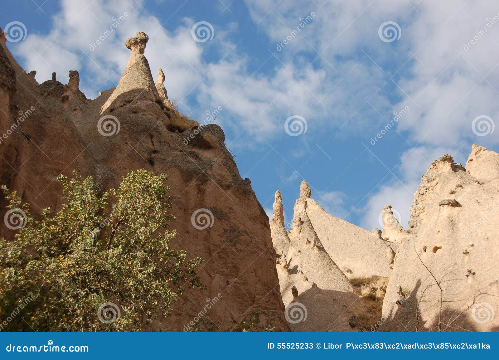 Ortahisar cave city in Cappadocia - Landscape, Turkey