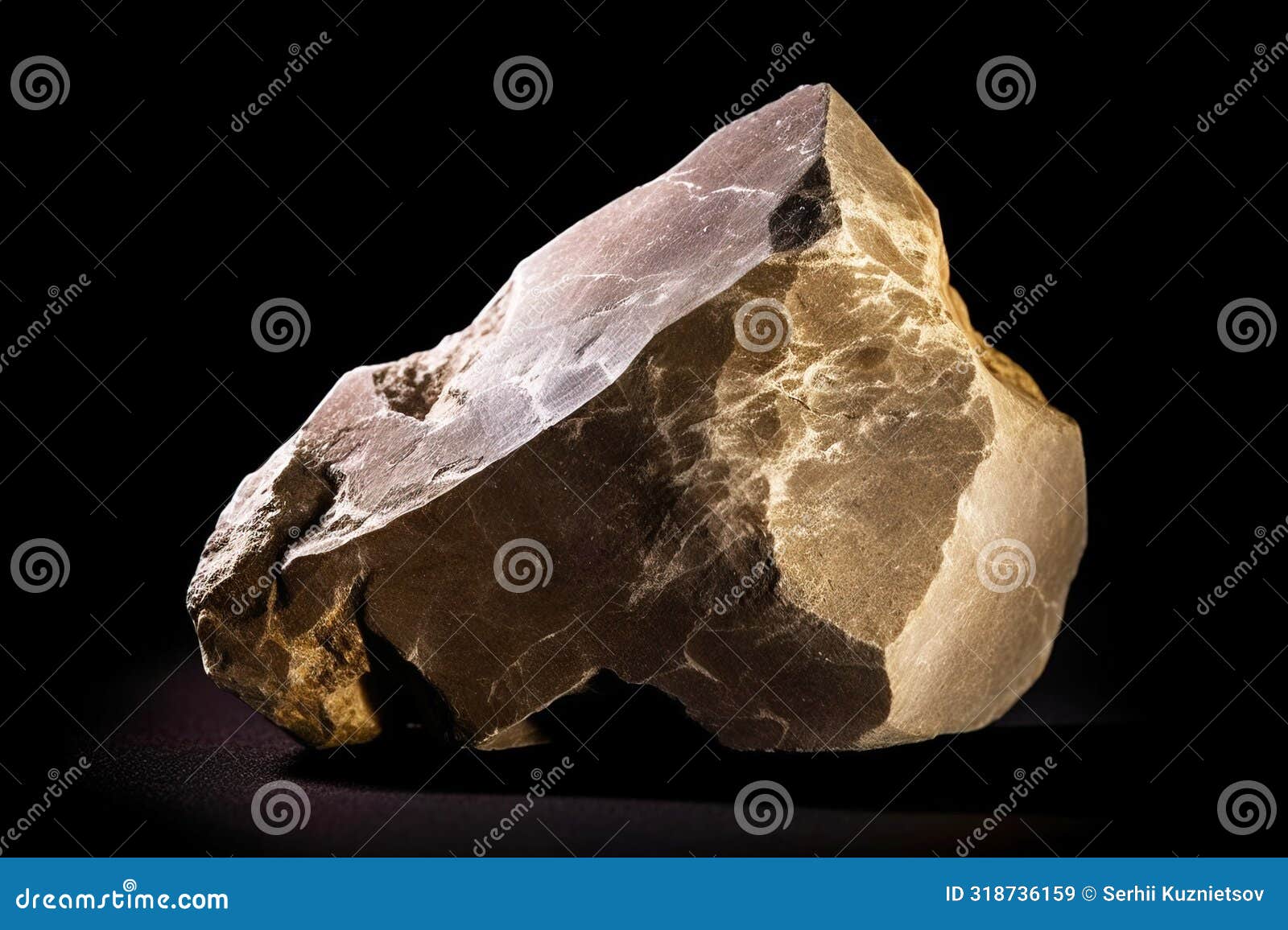 orthoclase fossil mineral stone. geological crystalline fossil. dark background close-up.