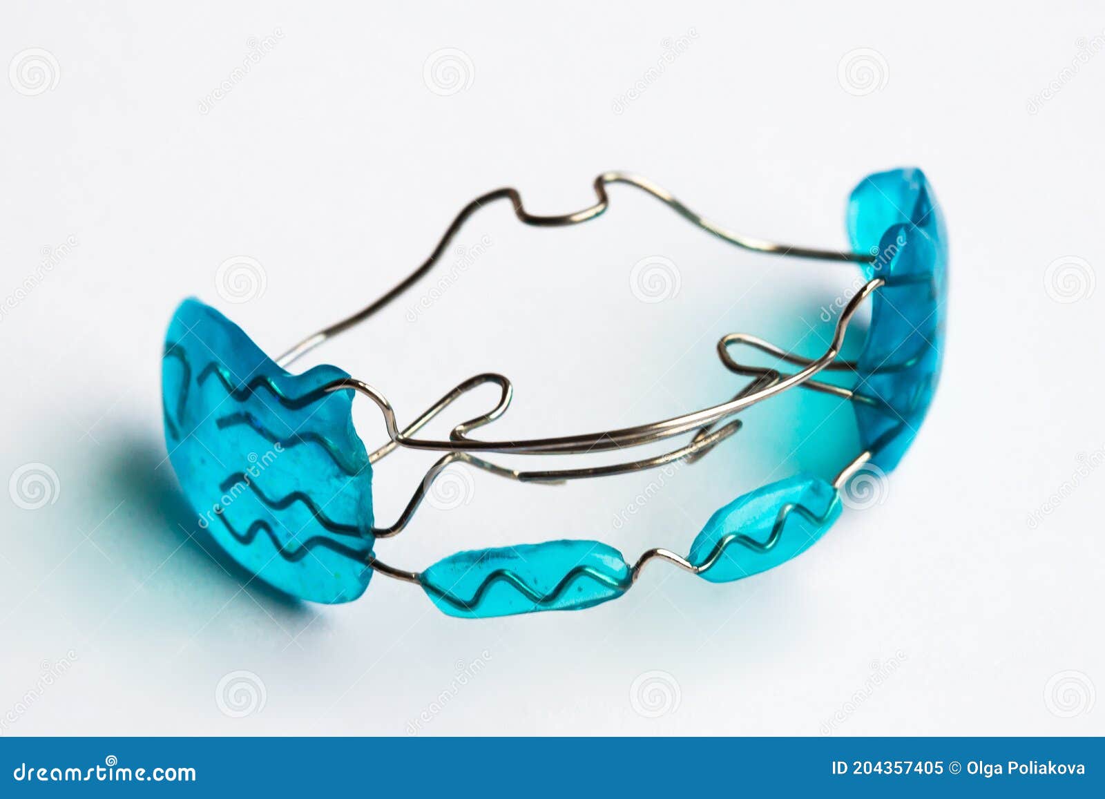 Orthodontic Blue Retainer Isolated on White Background. Stock Image