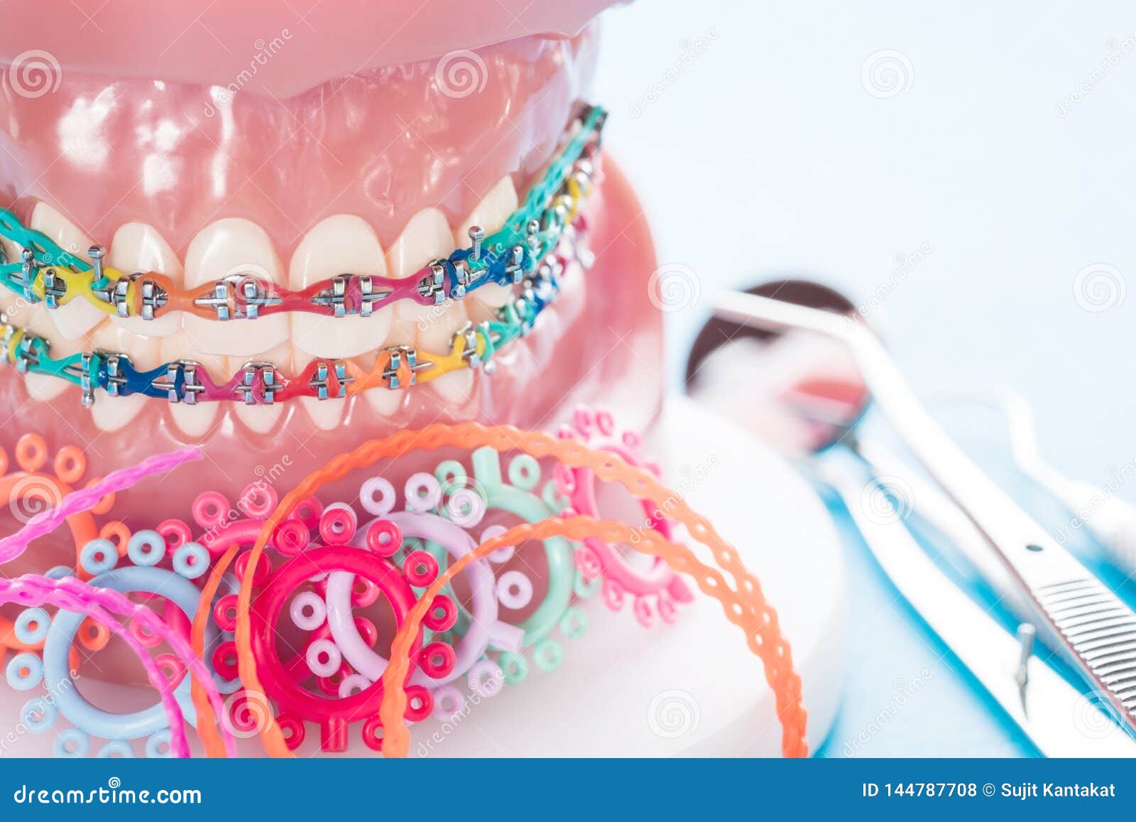 Dentist Tools and Orthodontic Model. Stock Photo Image of equipment