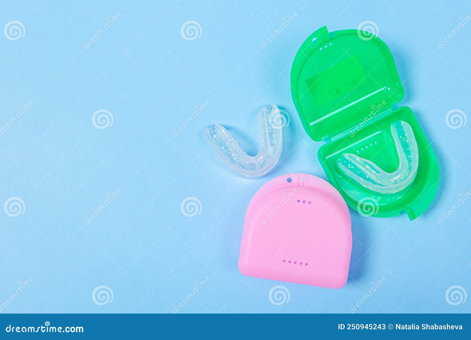 Orthodontic Silicone Simulator. Tray for Teeth in a Case Invisible Leveling Brackets Stock Image