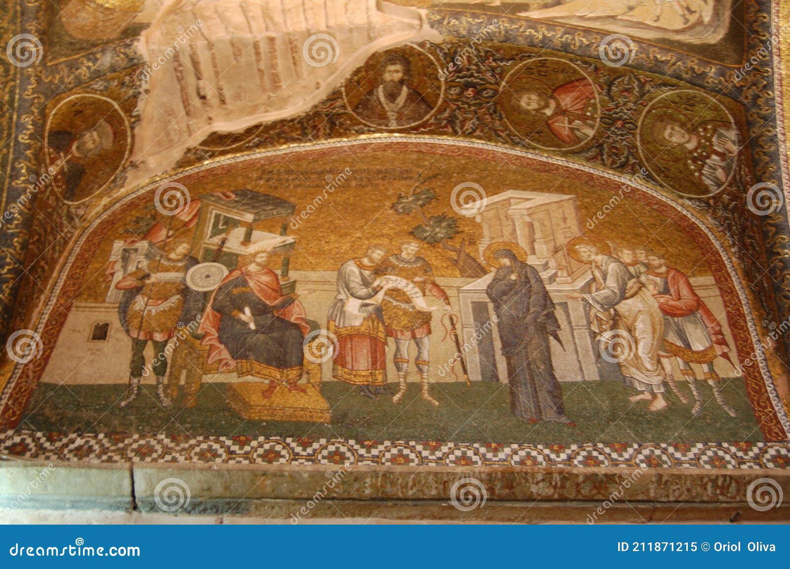 orthodox christian church of saint savior in chora (istanbul, turkey). old paintings on the ceiling