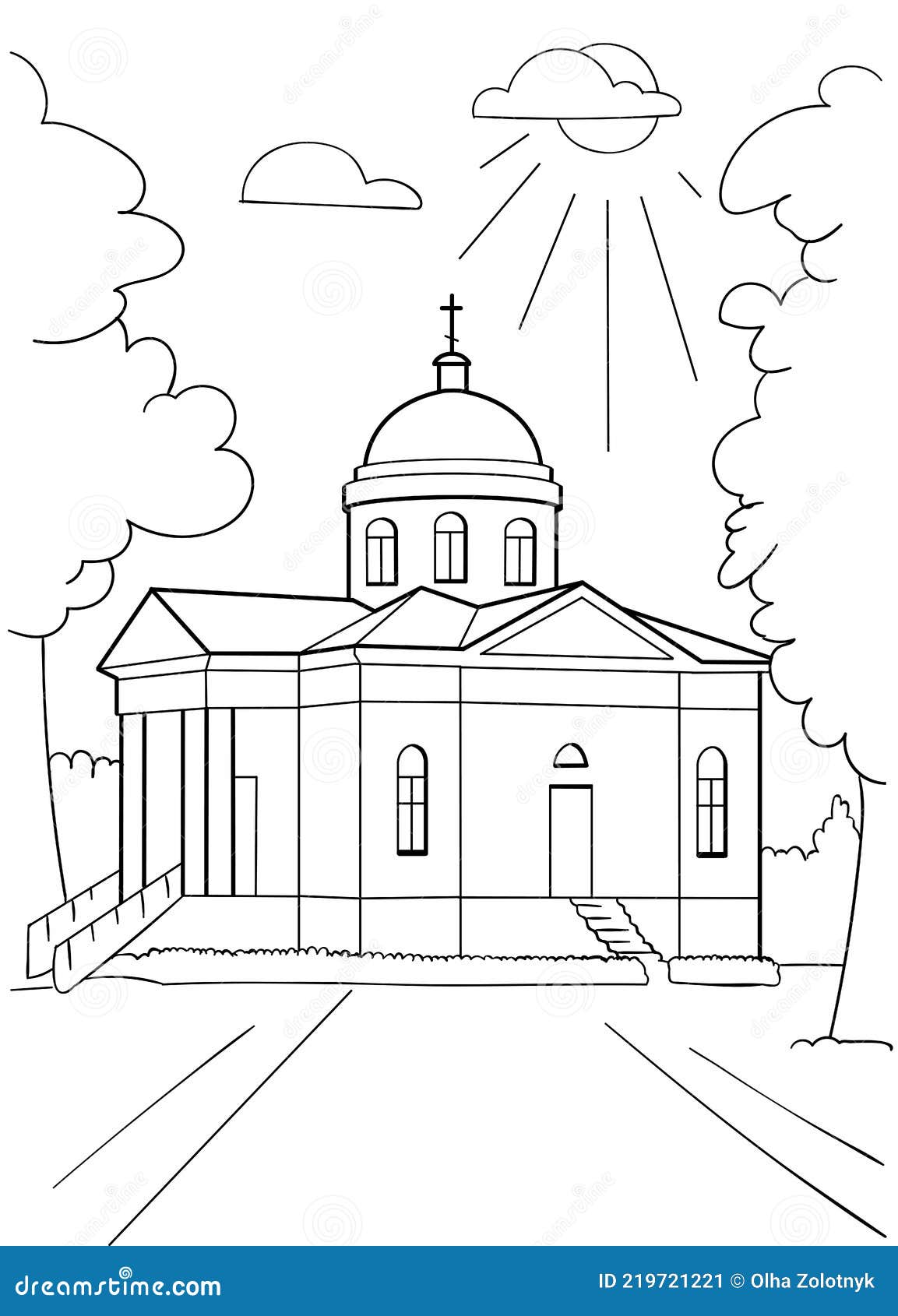 church coloring page