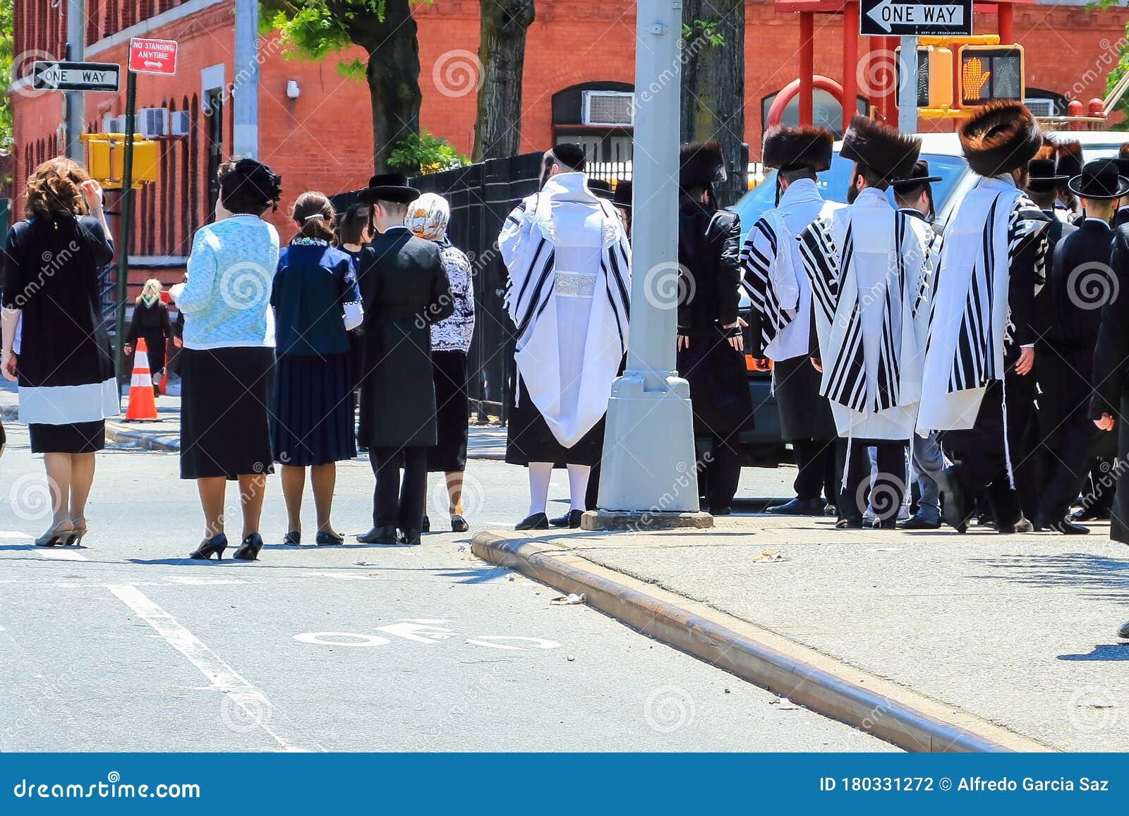 Orthodox Jews Wearing Special Clothes On Shabbat In Williamsburg