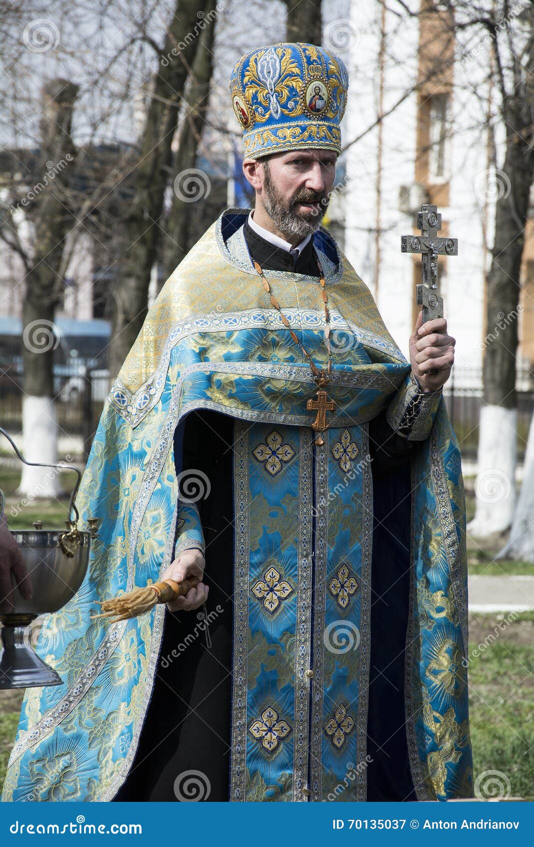 Orthodox priest editorial photography. Image of blue - 70135037