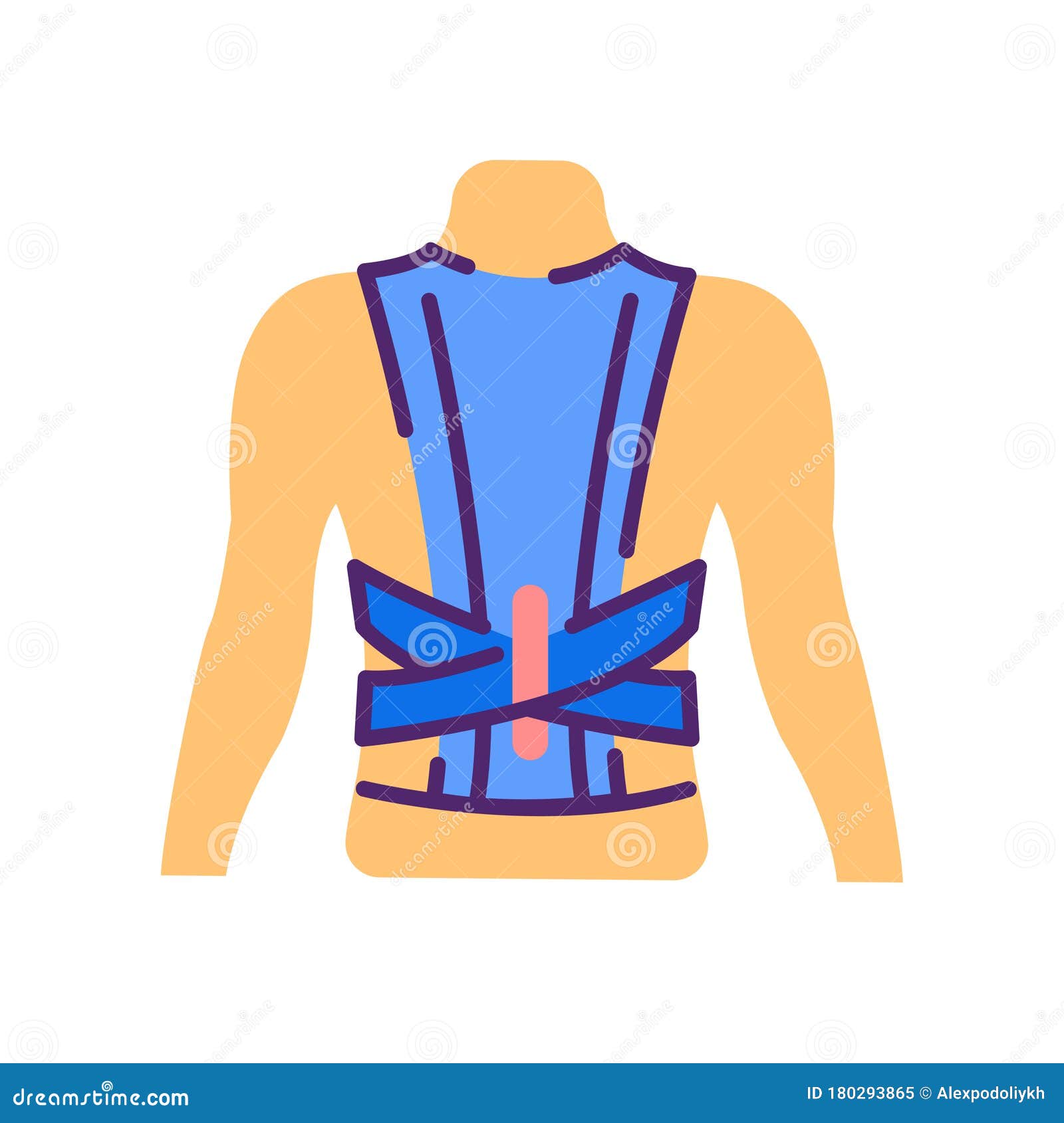 Orthopedic Corset Flat Color Icon. Posture Corrector. Kyphosis, Lordosis,  Scoliosis Treatment Stock Illustration - Illustration of kyphosis, logo:  180293865