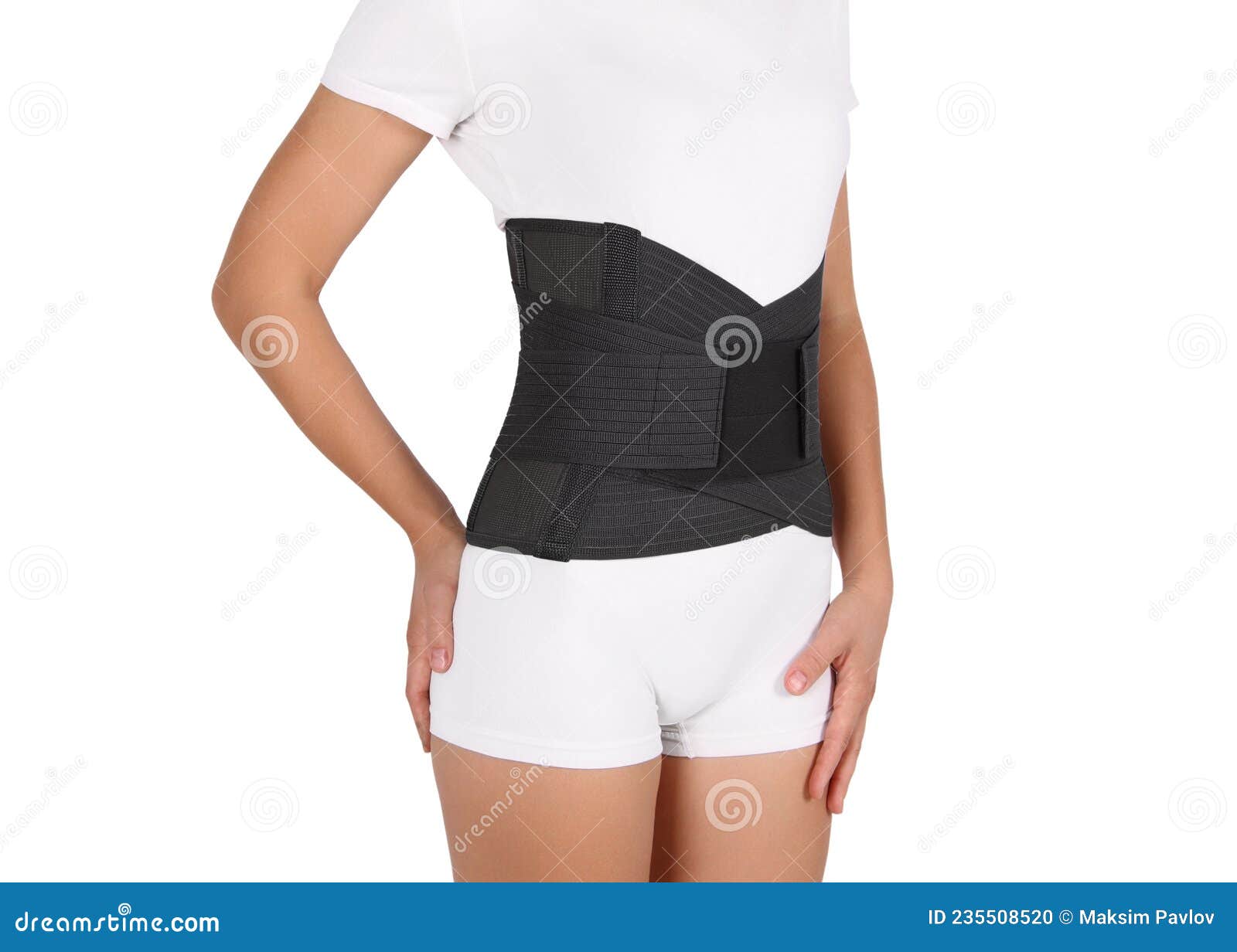 Orthopedic Lumbar Corset on the Human Body. Back Brace, Waist Support Belt  for Back Stock Photo - Image of health, correction: 235508520