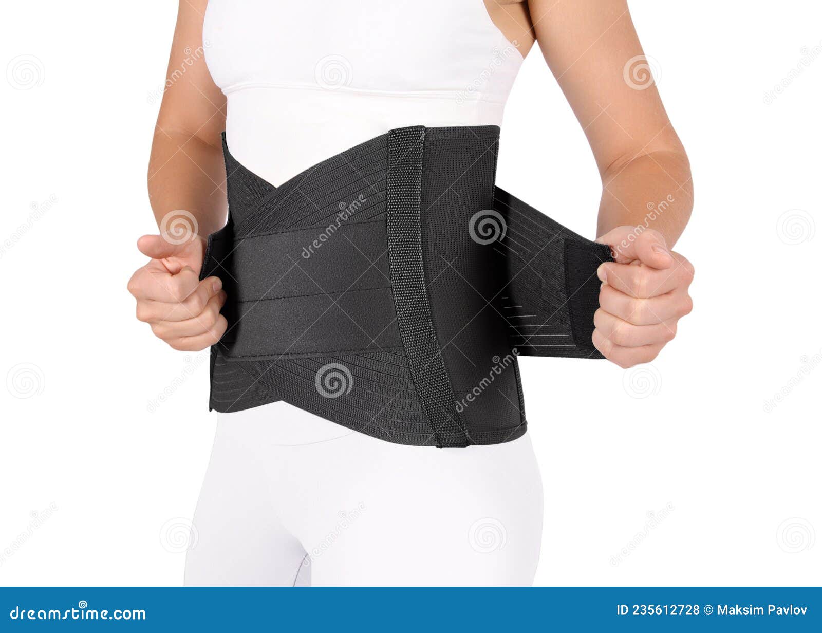 Orthopedic Lumbar Corset on the Human Body. Back Brace, Waist Support Belt  for Back Stock Photo - Image of deformity, period: 235612728