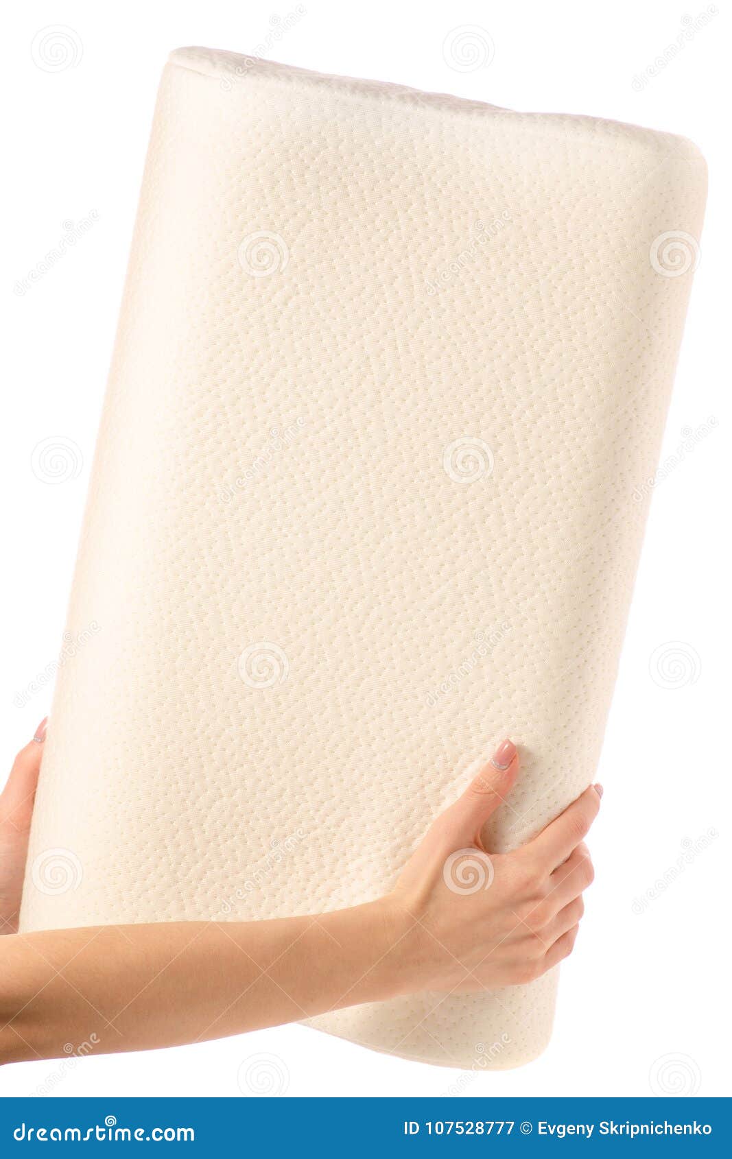 Orthopedic pillow in hands stock image. Image of care 107528777