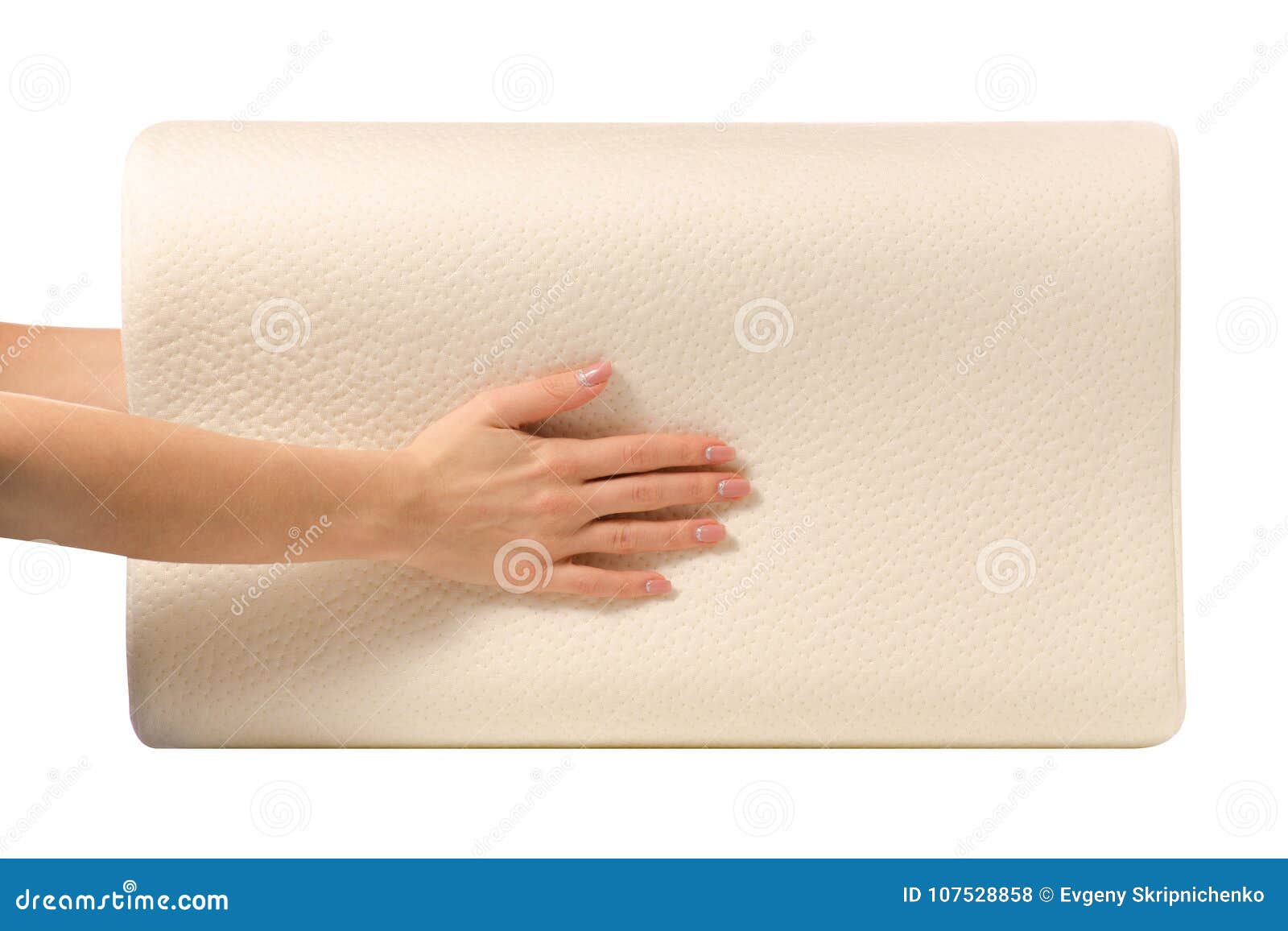 Orthopedic pillow in hands stock photo. Image of color 107528858
