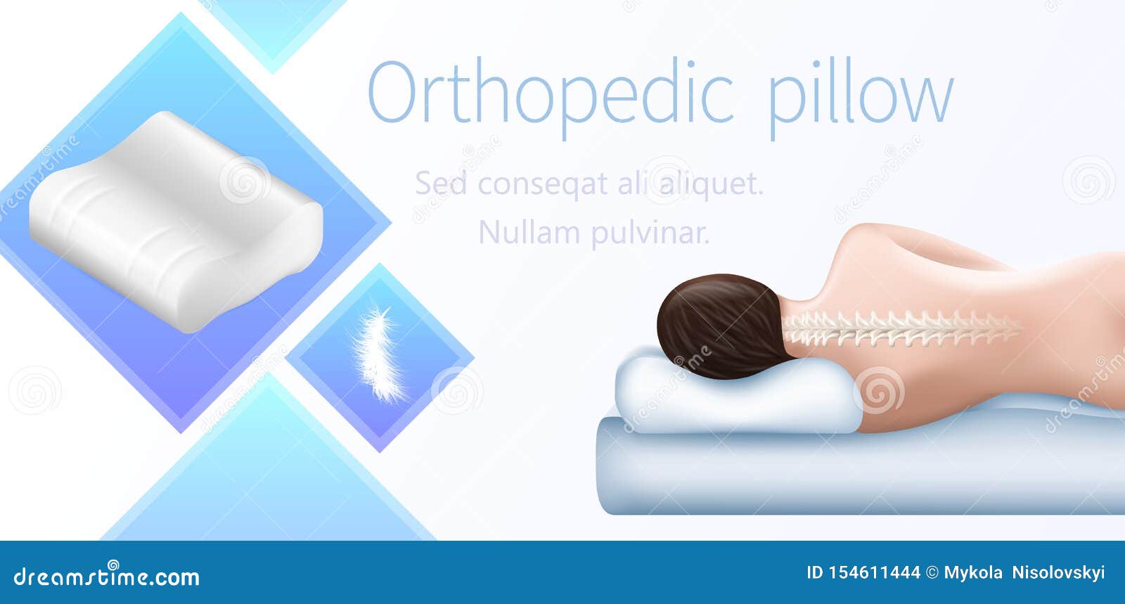 Orthopedic Pillow Correct Sleeping Position Stock Vector