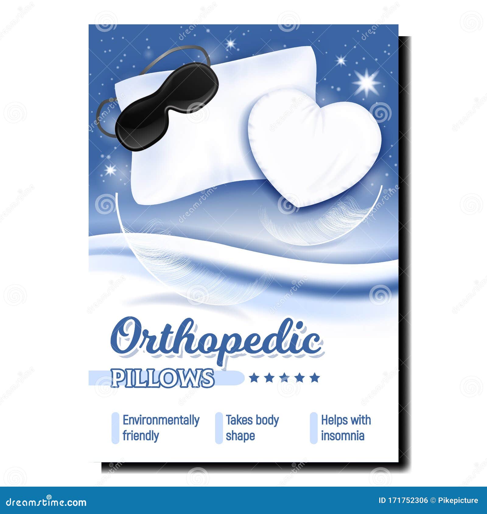 Orthopedic Soft Pillows Advertising Poster Vector