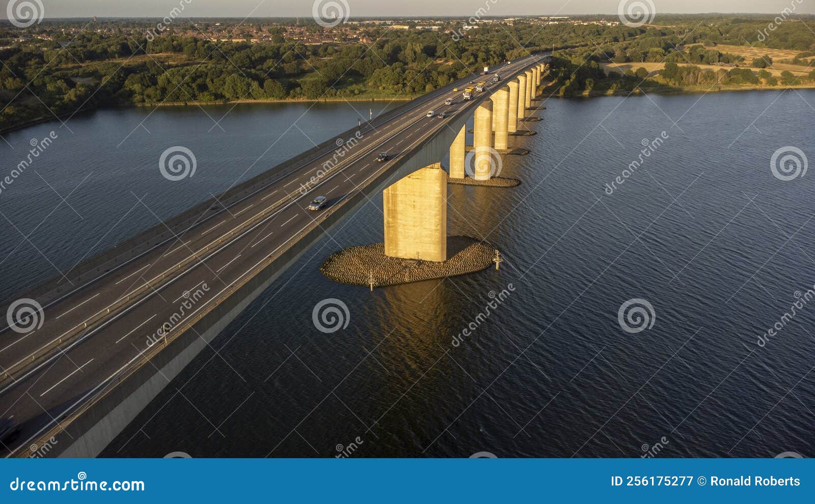 Orwell bridge aerial view stock image. Image of nature - 256175277