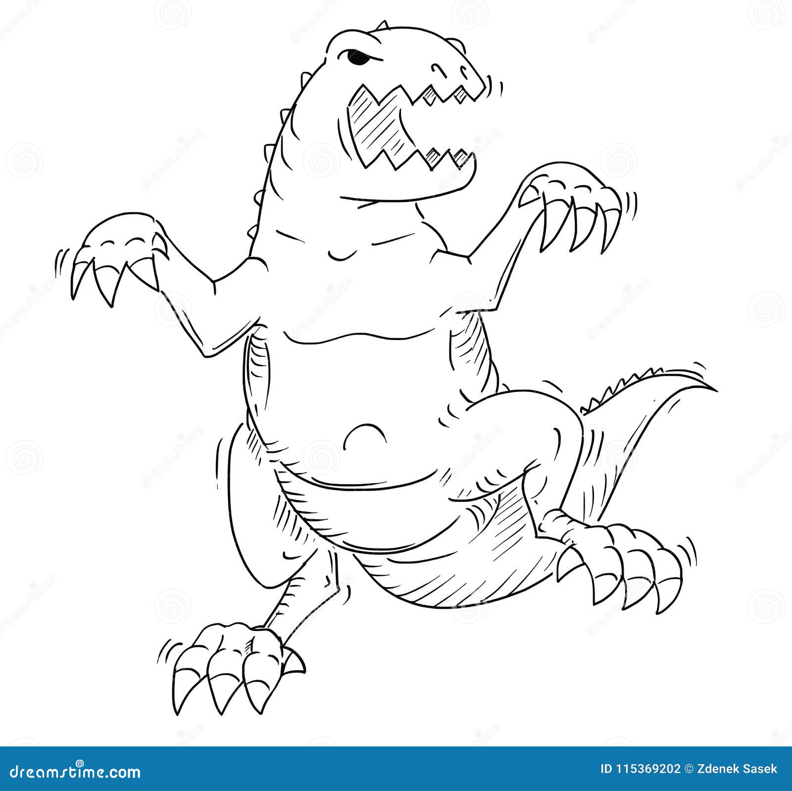 Desenho animado verde godzilla monstro imagem vetorial de a__n