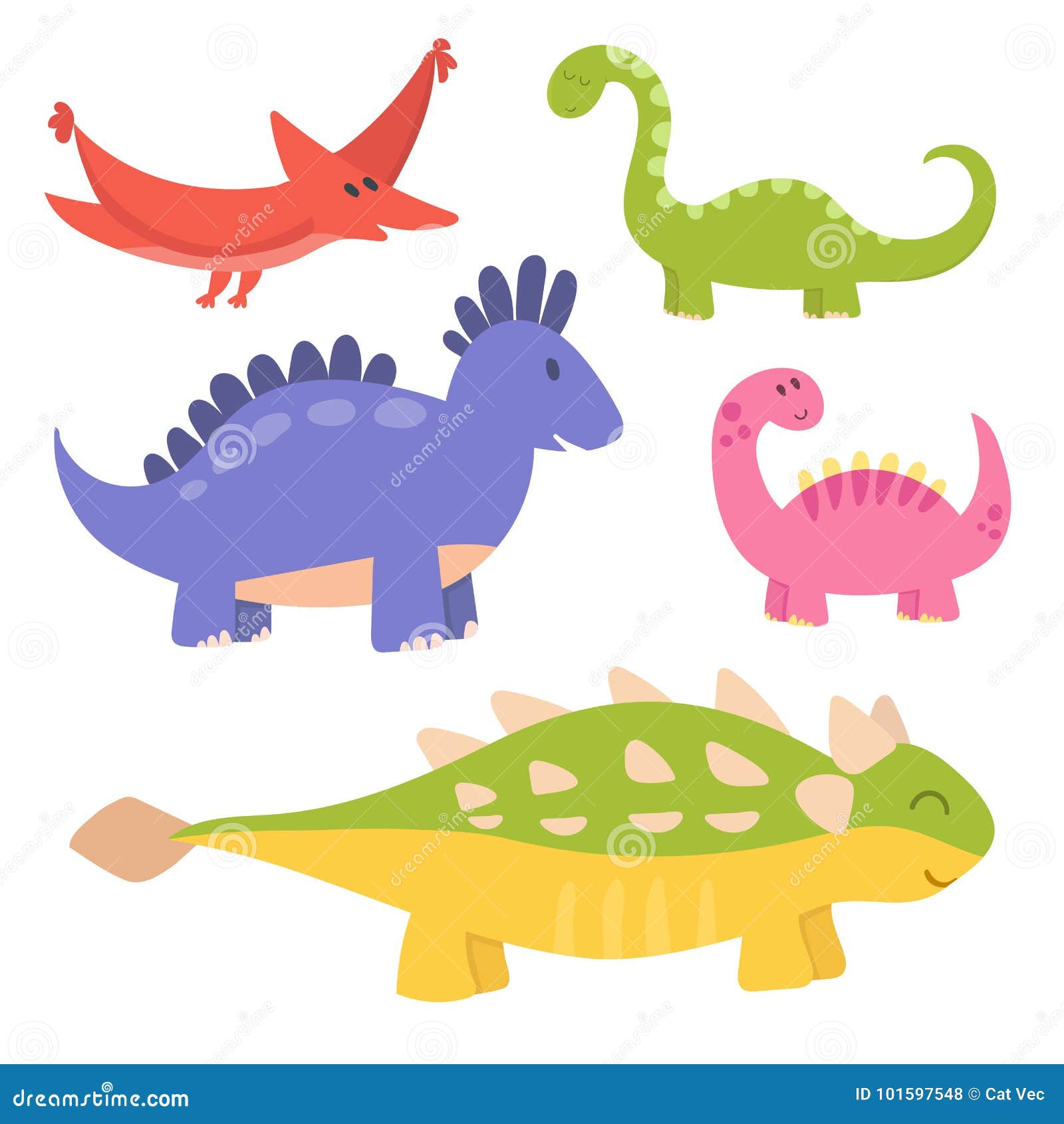 Dragões E Dinossauros Dos Desenhos Animados. Conjunto De