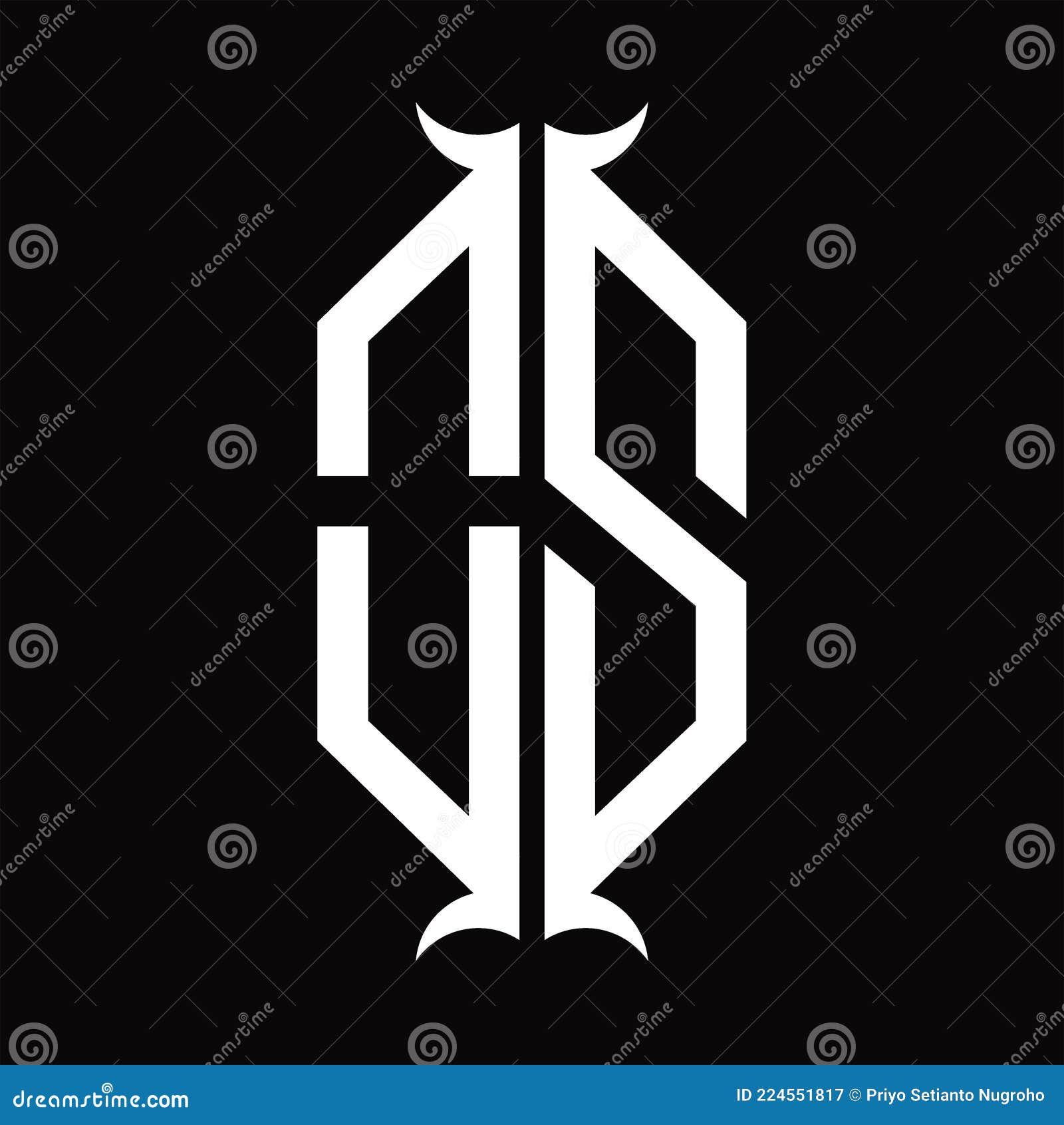 OS Logo Monogram with Horn Shape Design Template Stock Vector ...