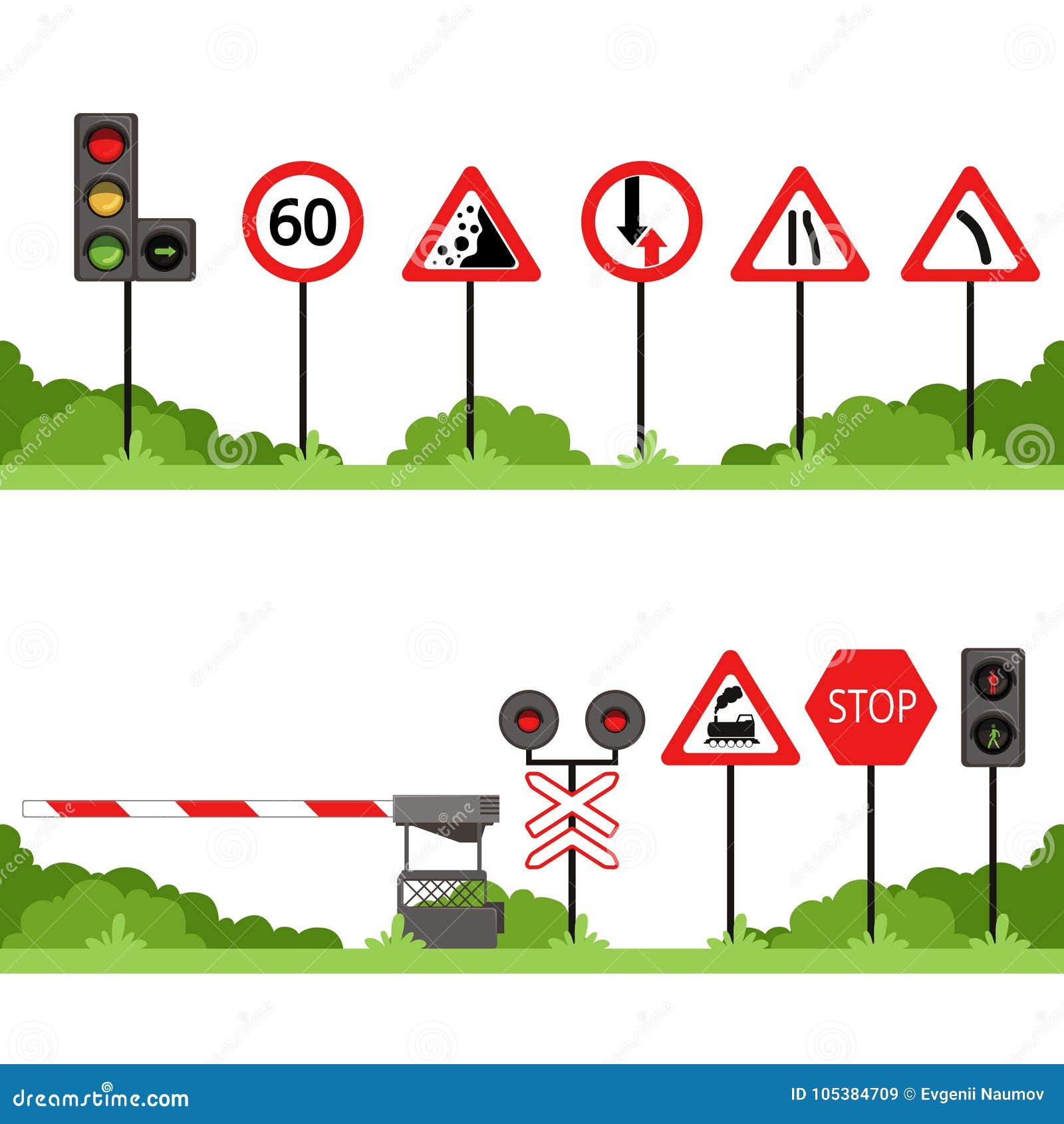 Ajuste Sinais De Aviso De Perigo Da Estrada, Os Sinais De Estrada Advertem  Sobre a Situação De Regras De Tráfego, Triângulo Do Ve Ilustração do Vetor  - Ilustração de perigo, isolado: 87597322