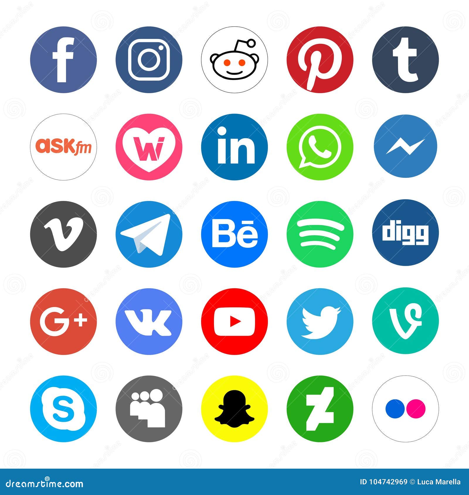 Os ícones Sociais Da Rede E Abotoam Se Isolado Png Imagem De Stock