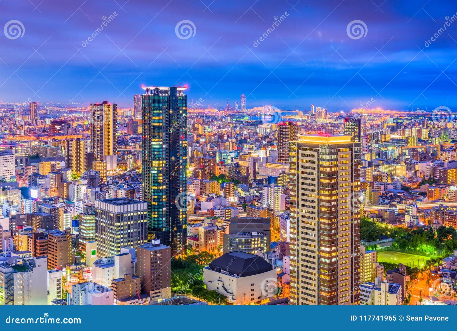 osaka, japan umeda cityscape