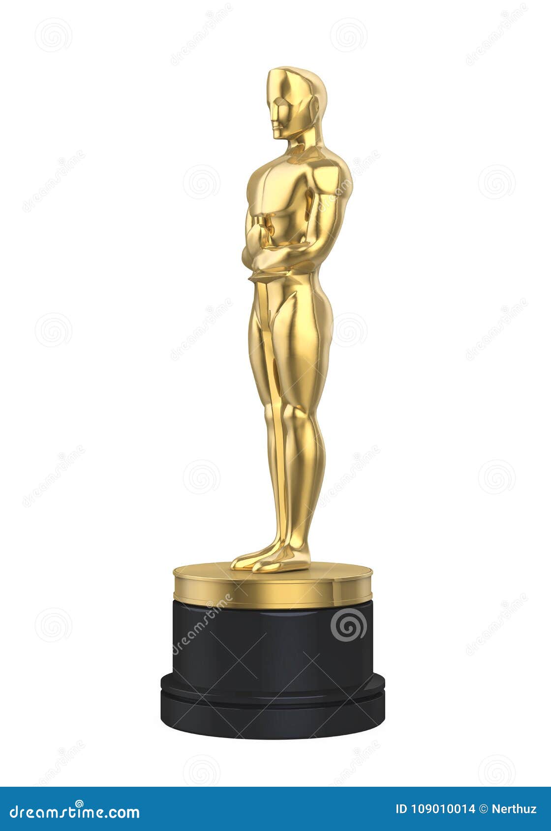 Oscar Statuette Isolated editorial stock image. Illustration of motion -  109010014