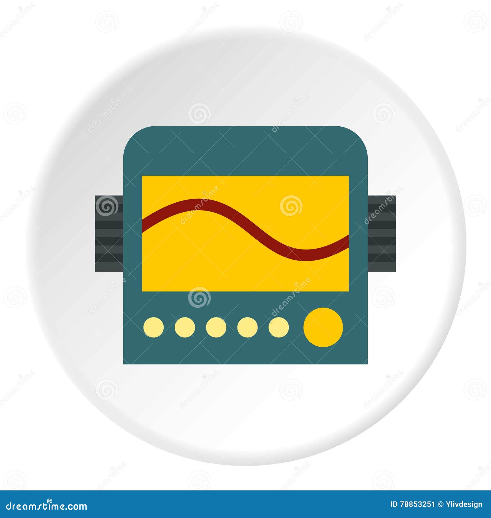 Oscilloscope Icon, Flat Style Stock Vector Illustration of flat