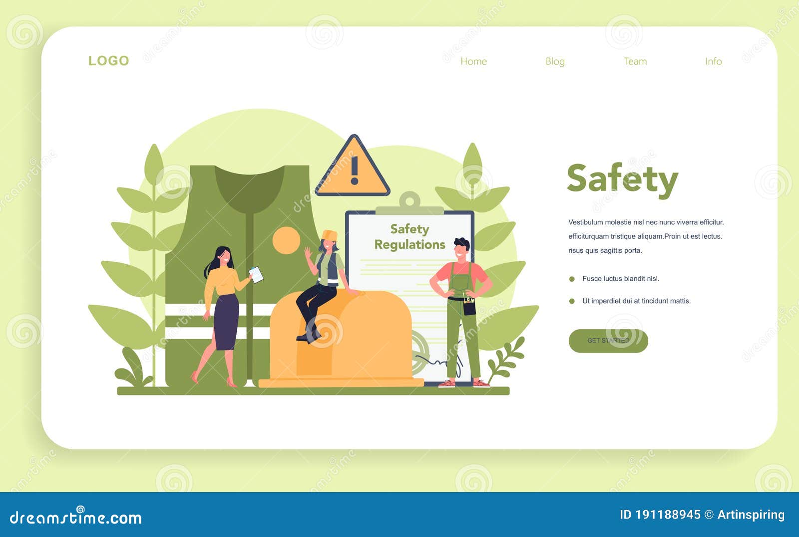 OSHA Concept  Banner or Landing Page. Occupational Safety Stock