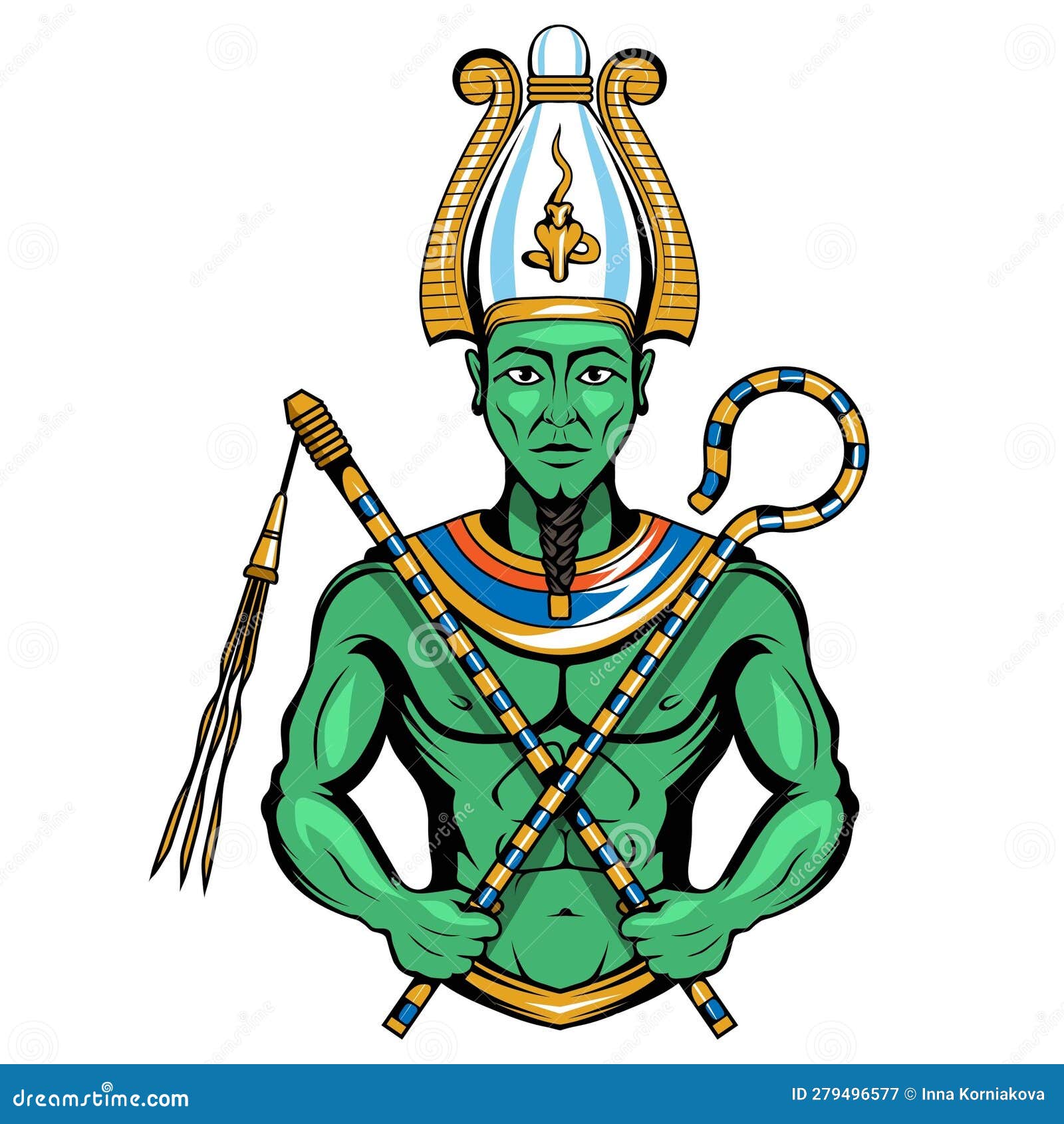 Osiris. Vector Illustration of a Ancient Egyptian God Lord of the Dead ...