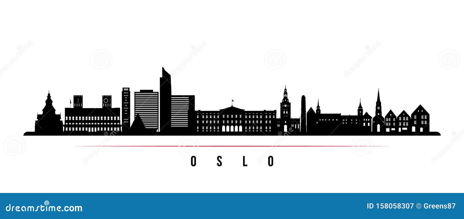 oslo city skyline horizontal banner.