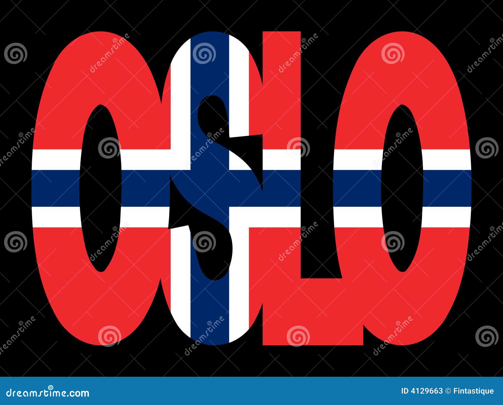 Oslo text with flag stock vector. Illustration of city - 4129663