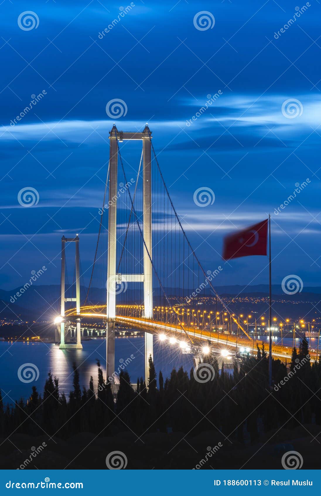 osman gazi bridge in izmit, kocaeli, turkey