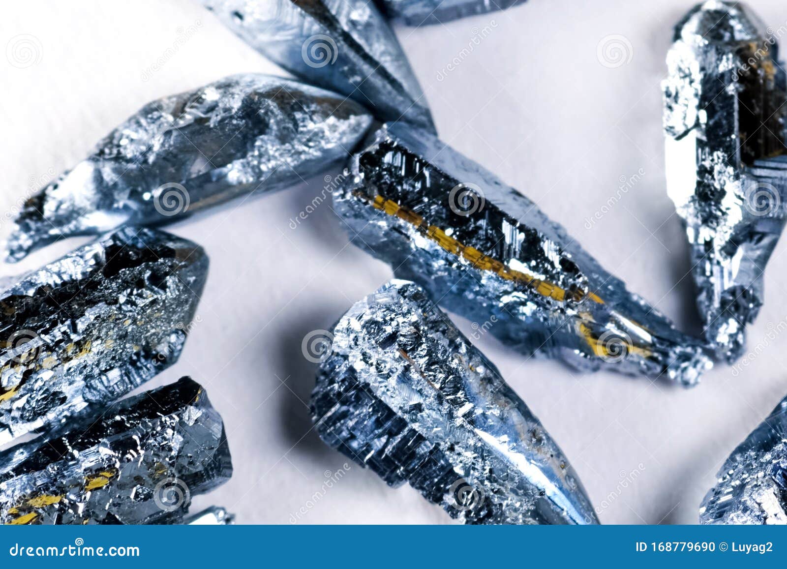 Osmium, Metal Pieces for Sample. Heaviest Metal is Osmium Stock Photo