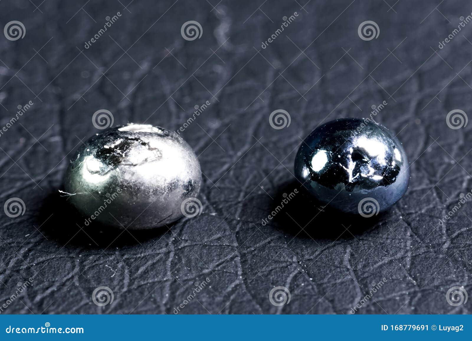 Osmium, Metal Pieces for Sample. Heaviest Metal is Osmium Stock Image