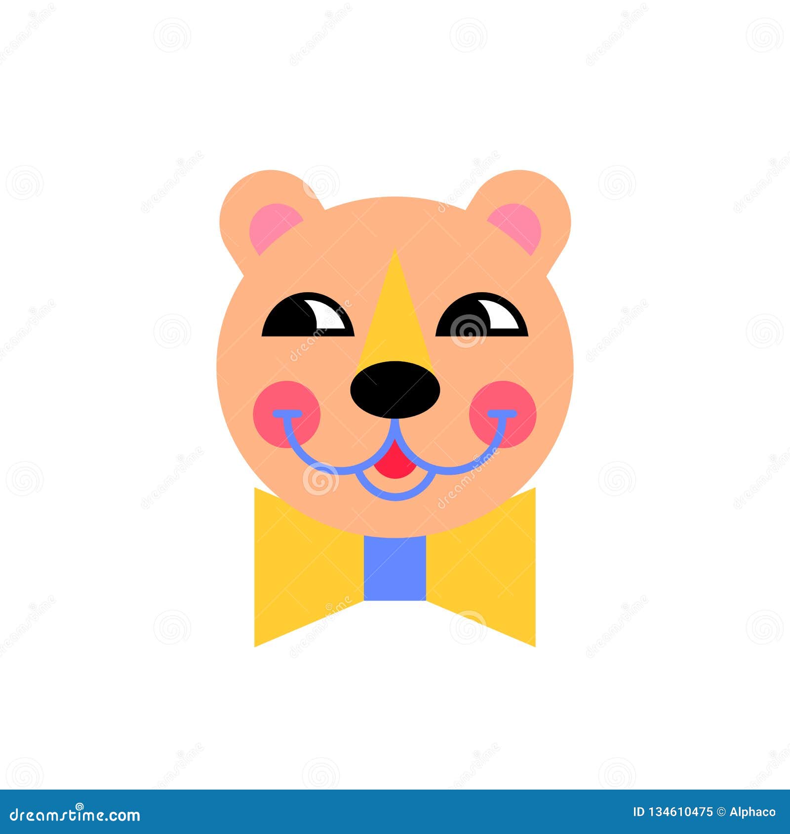 Oso Colorido Con La Corbata De Lazo Ilustración del Vector