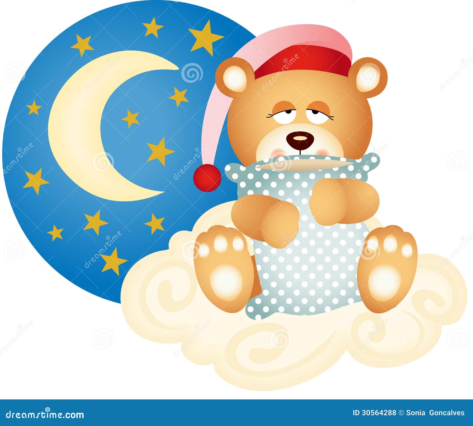 Oso De Peluche De Las Buenas Noches Ilustración del Vector - Ilustración de  bebé, teddy: 30564288