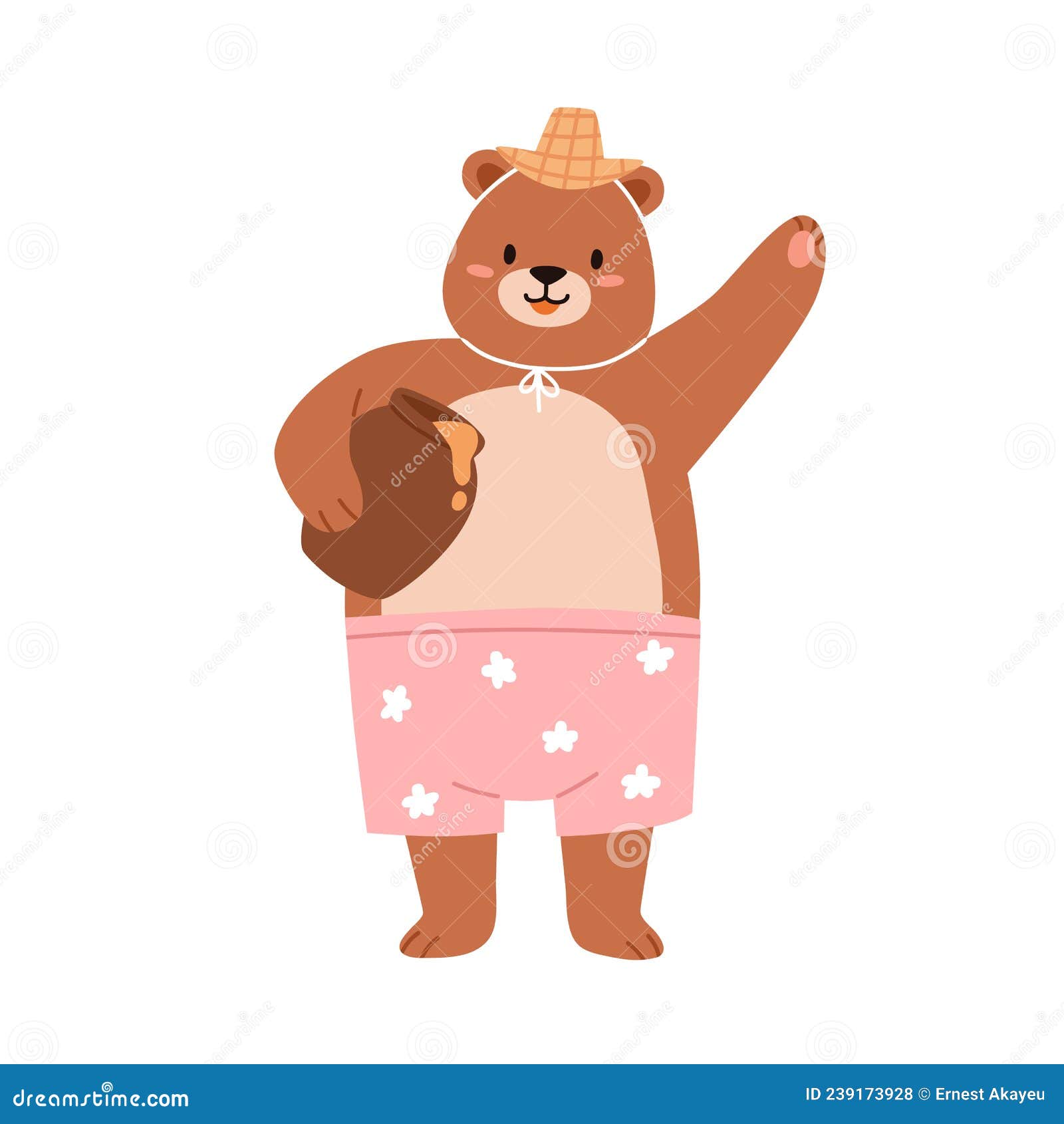 Sombrero de paja de oso para bebé niño