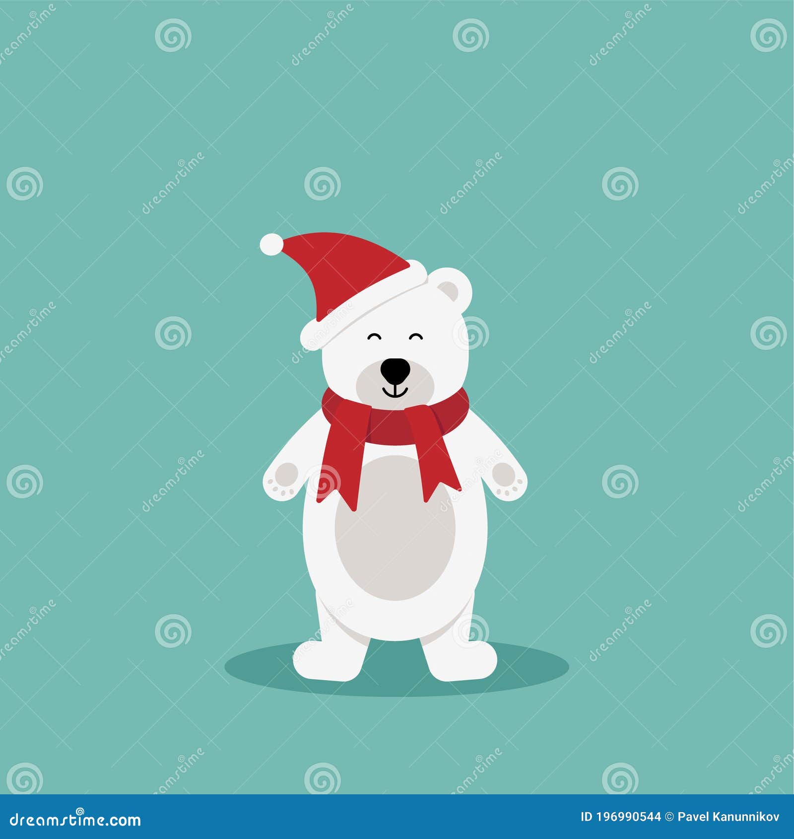 Oso Polar Con Bufanda Roja Característica De Dibujos Animados Atractivos  Concepto De Navidad Perfecto Para Navidad Y Tarjeta De F Stock de  ilustración - Ilustración de arte, feliz: 196990544