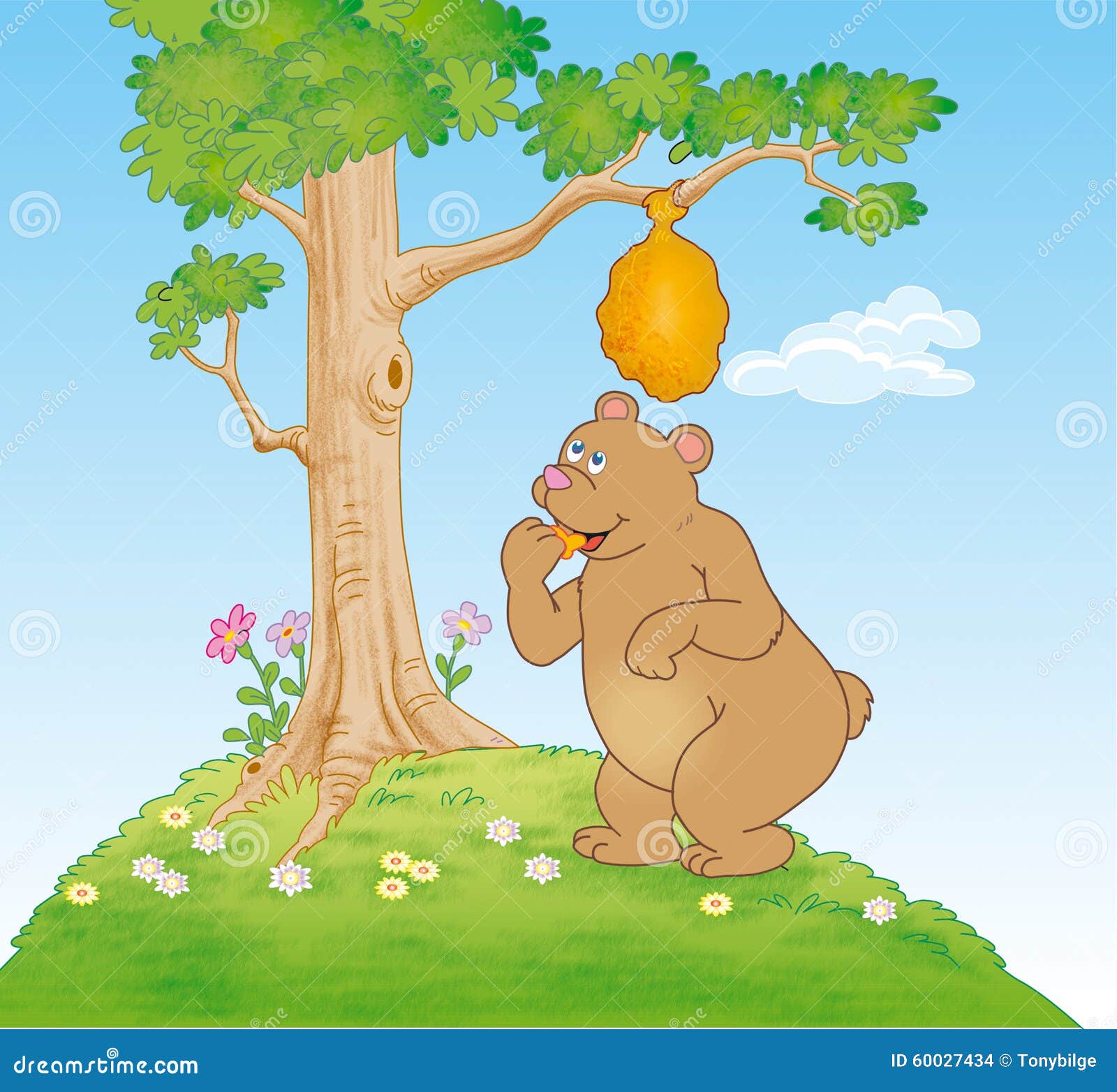 Oso que come la miel stock de ilustración. Ilustración de color - 60027434, image size:1600x1564