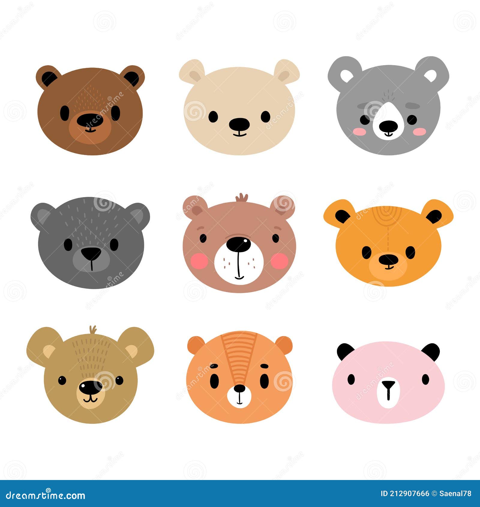 Osos Adorables. Conjunto De Retratos De Tiernos Animales De Dibujos Animados. Para Diseñar Ropa Para Bebés. Personajes Sonrientes Ilustración del Vector - Ilustración de muchacha, lindo: 212907666 Osos Adorables. Conjunto De Retratos De Tiernos Animales De Dibujos Animados. Para Diseñar Ropa Para Bebés. Personajes Sonrientes Ilustración del Vector - Ilustración de muchacha, lindo: 212907666