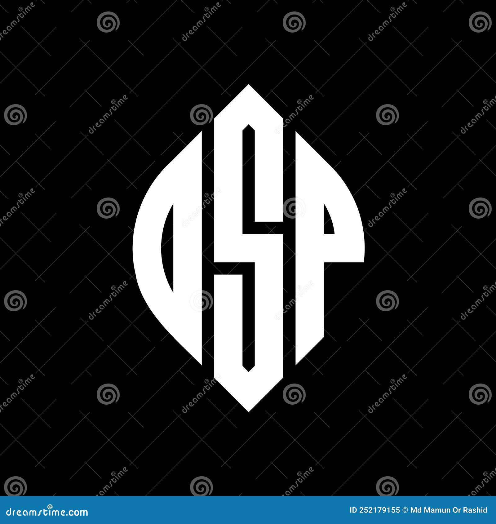 osp circle letter logo  with circle and ellipse . osp ellipse letters with typographic style. the three initials form a