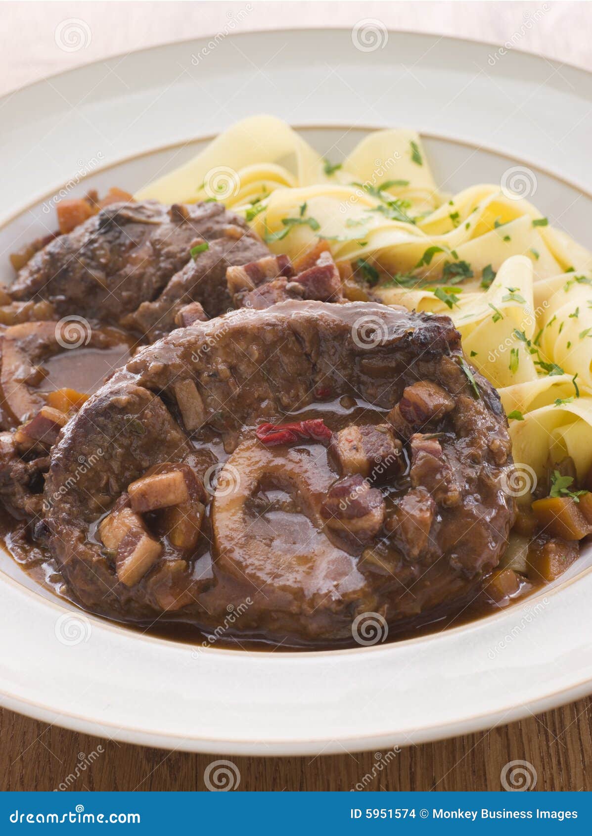 osso bucco alla milanaise with tagliatelle