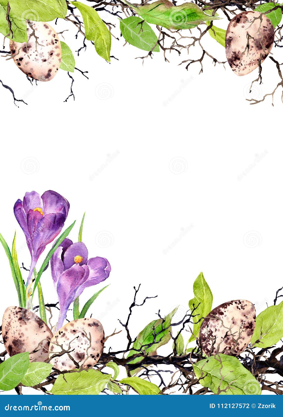 Ostereier Gras Und Rosa Blumen Aquarell Ostern Karte Stock Abbildung Illustration Von Ostereier Ostern