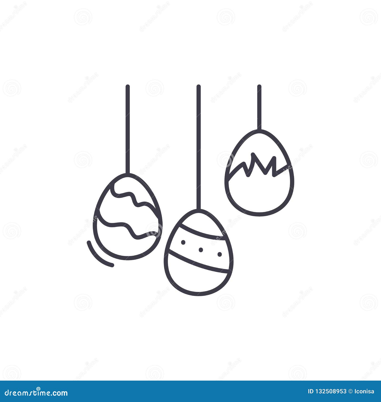Ostereier Zeichnen Ikonenkonzept Lineare Illustration Des Osterei