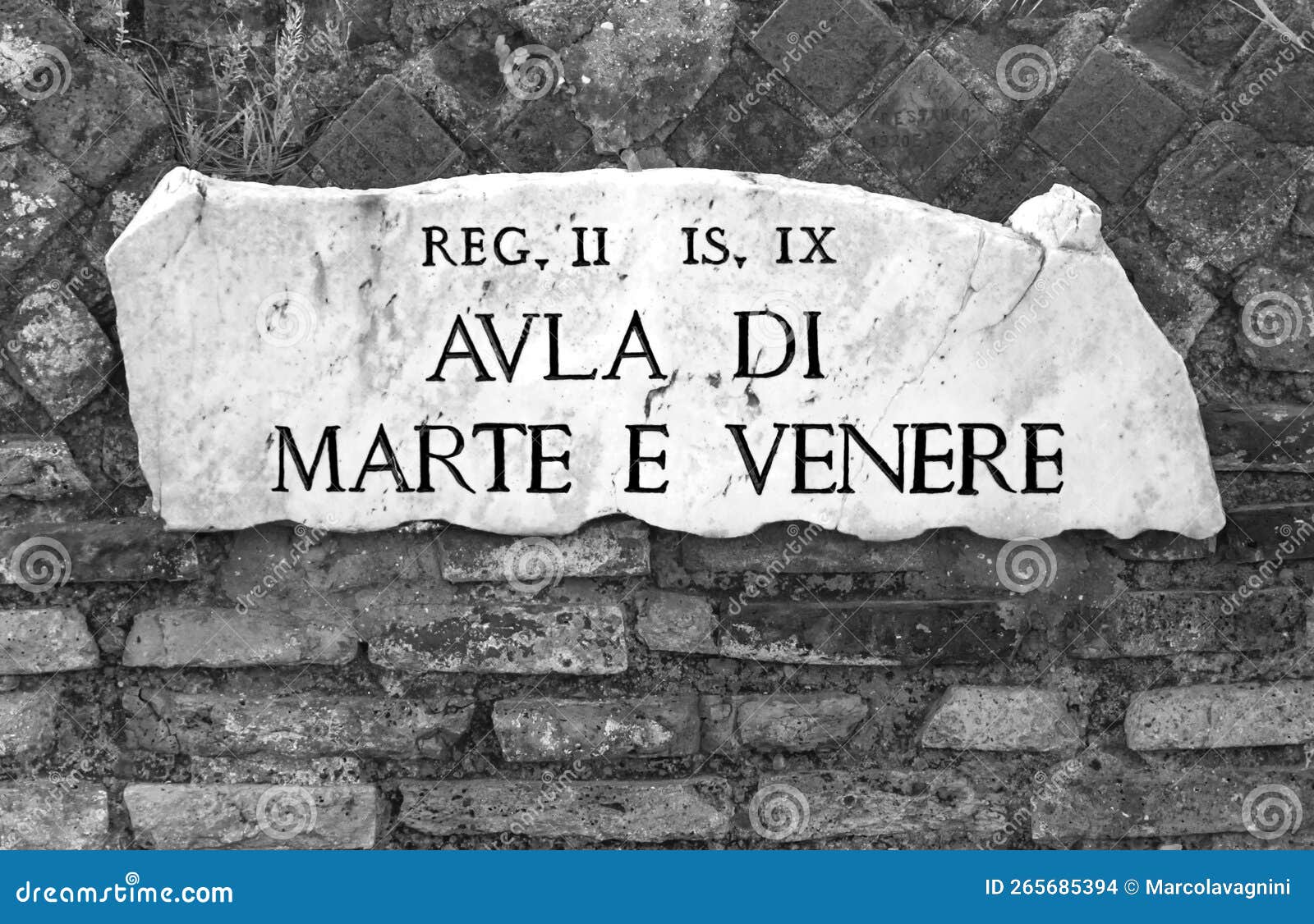 ostia antica ruins: aula di marte e venere plate