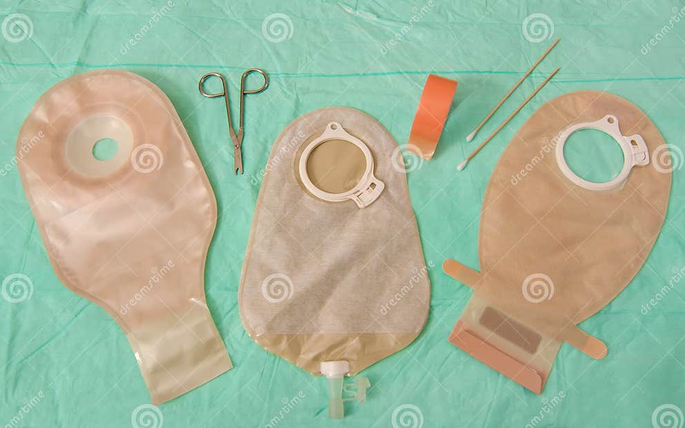 Ostomy bag selection stock image. Image of surgery, swabs 27981183