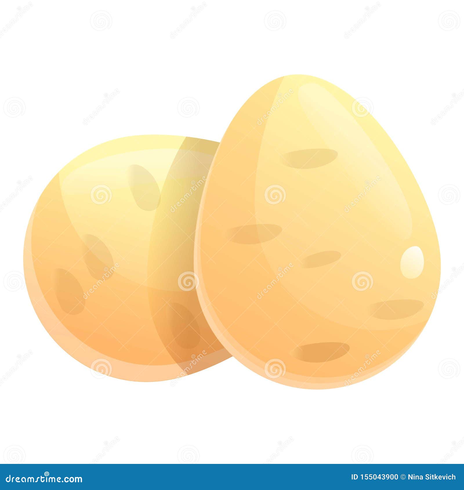 Ostrich Eggs Icon, Cartoon Style Stock Vector Illustration of