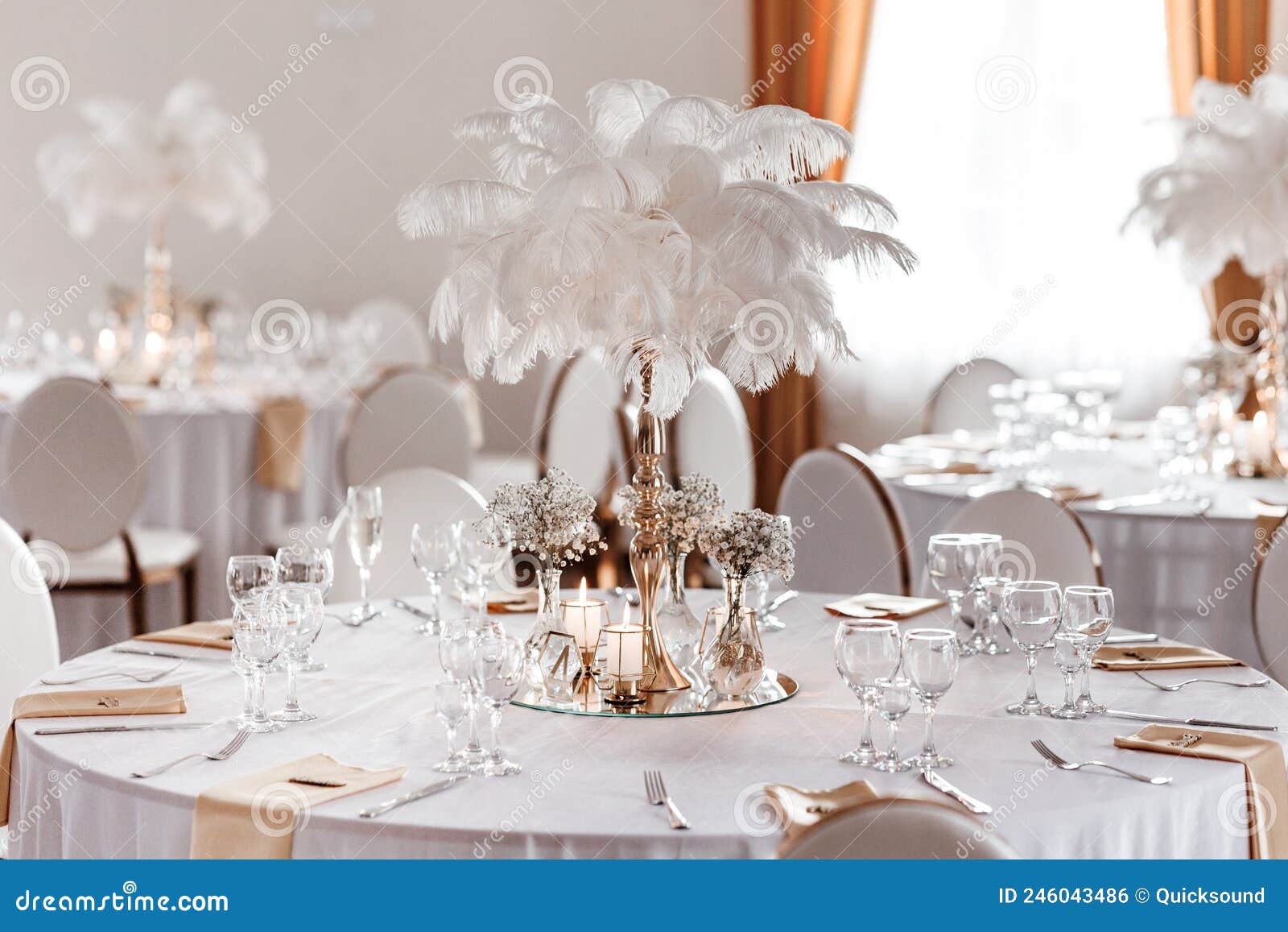 Ostrich Feather Centerpiece Stock Photo - Image of wedding, style: 246043486, image size:1600x1157